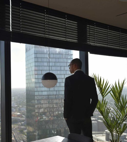 A man standing in a building
