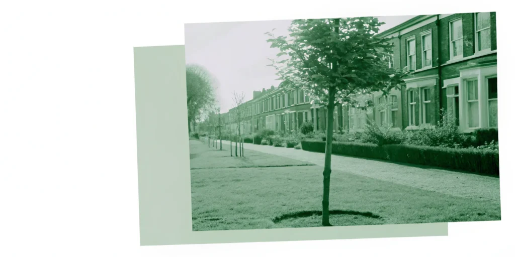 Row houses symbolize long-term investment and growth.