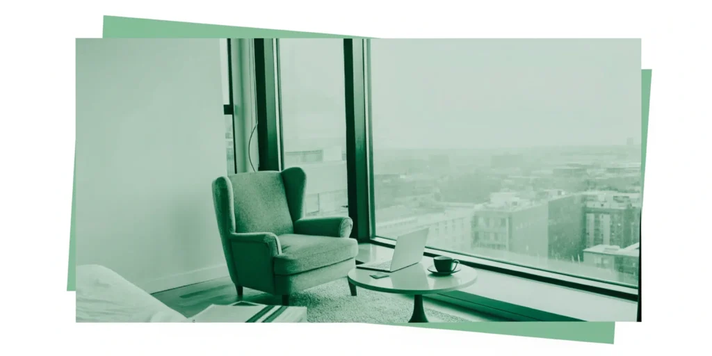 Stylish buy-to-let apartment interior with city view.